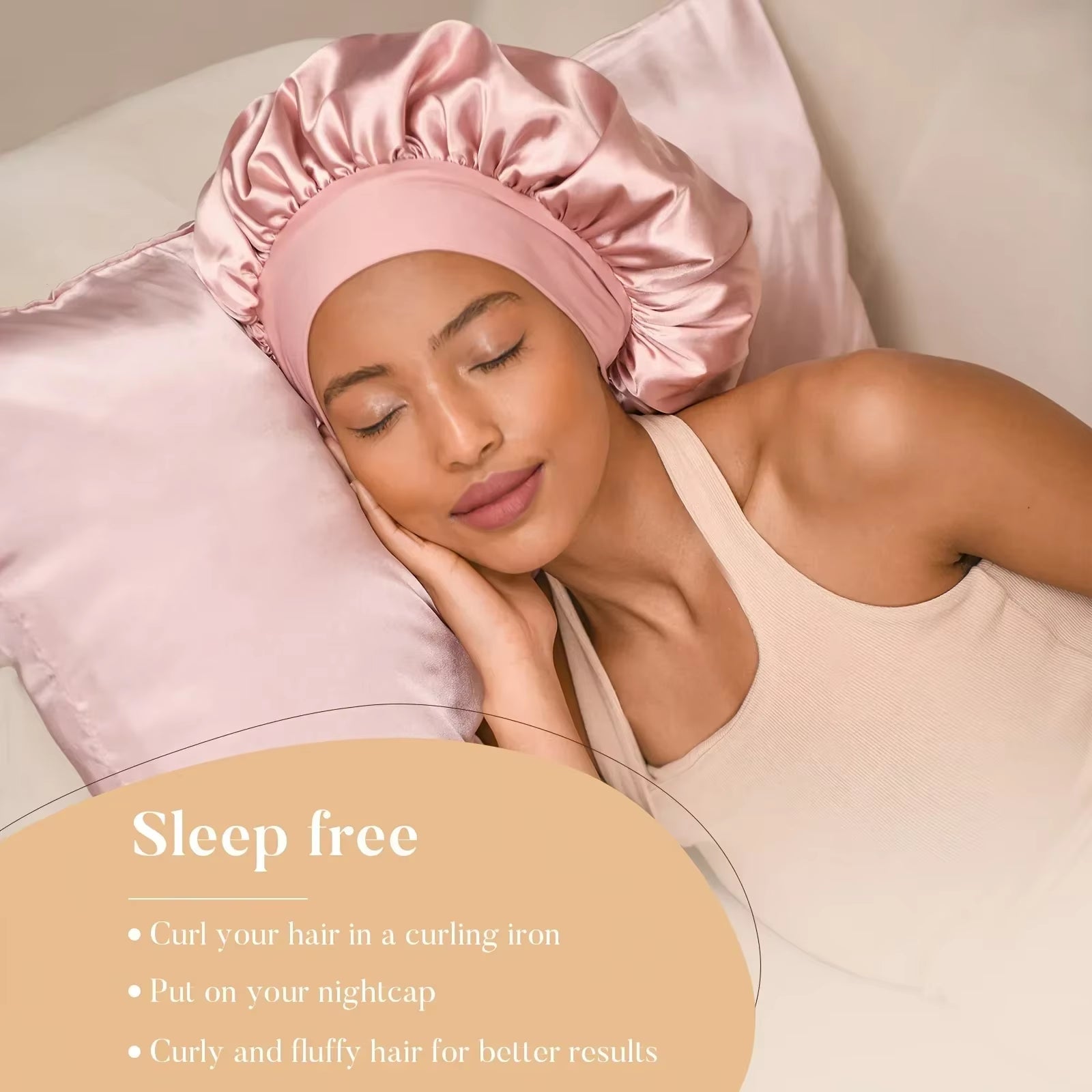 Heatless Hair Curler Satin Sleeping Cap Set No Heat Hair Rollers Curling Rod Headband Soft Curlers Lazy Curls Bonnet Night Hat
