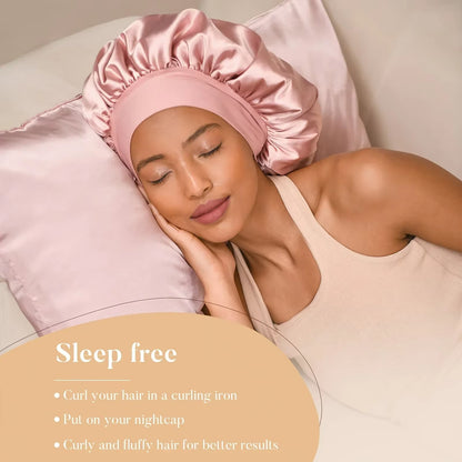 Heatless Hair Curler Satin Sleeping Cap Set No Heat Hair Rollers Curling Rod Headband Soft Curlers Lazy Curls Bonnet Night Hat