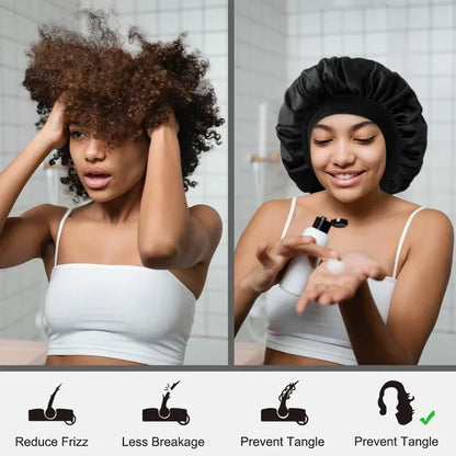 Heatless Hair Curler Satin Sleeping Cap Set No Heat Hair Rollers Curling Rod Headband Soft Curlers Lazy Curls Bonnet Night Hat