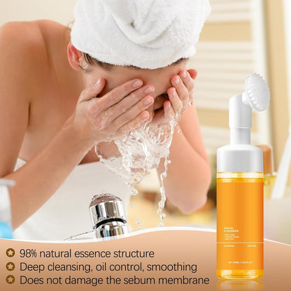 Turmeric Facial Cleanser, Turmeric Facial Wash, Turmeric Face Wash, Foaming Face Wash, Turmeric Foaming Cleanser for All Skin, Deep Cleaning, Moisturizing, Easy to Use