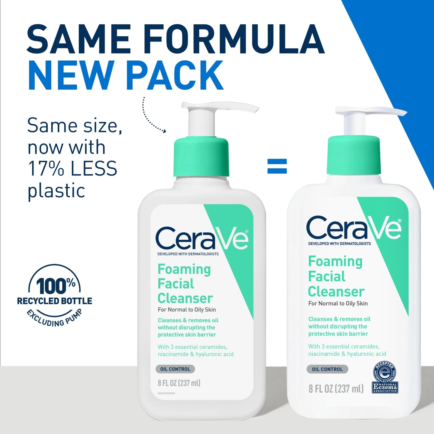 Foaming Facial Cleanser, Daily Face Wash for Normal to Oily Skin, 8 Fl Oz.