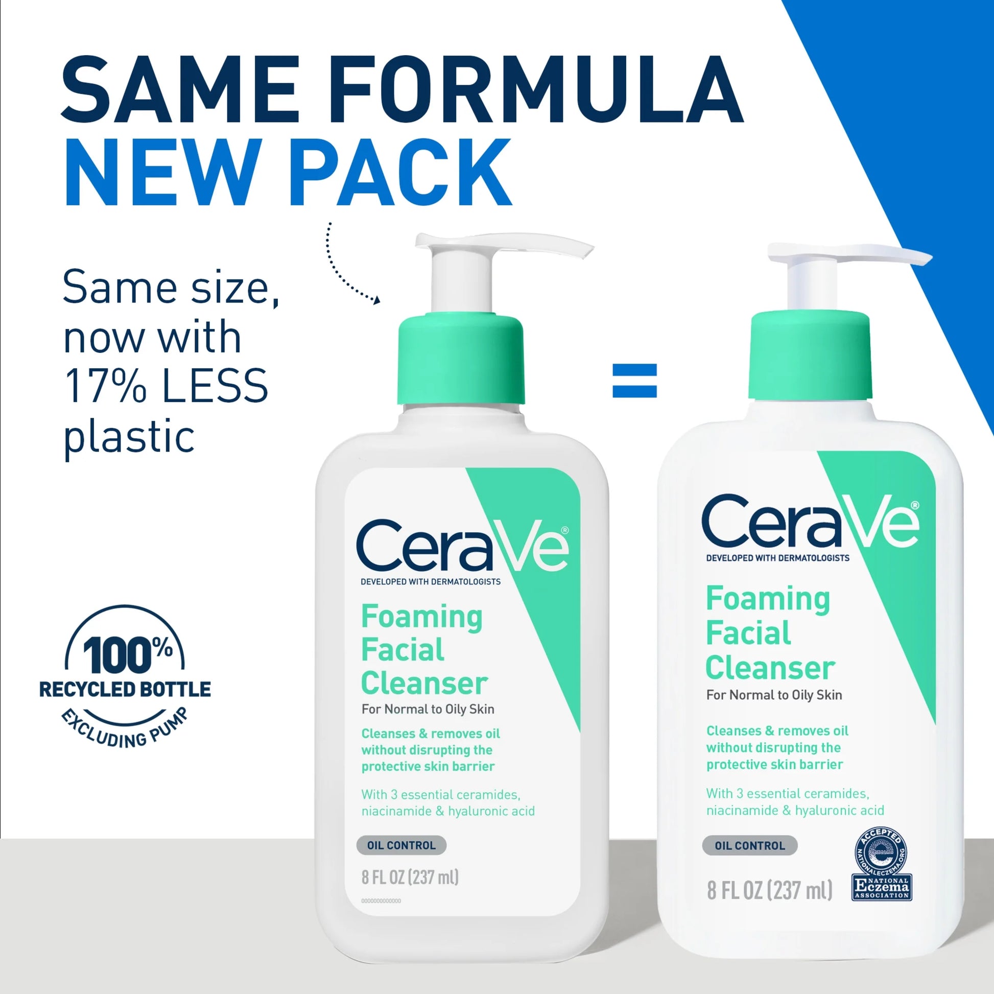 Foaming Facial Cleanser, Daily Face Wash for Normal to Oily Skin, 8 Fl Oz.