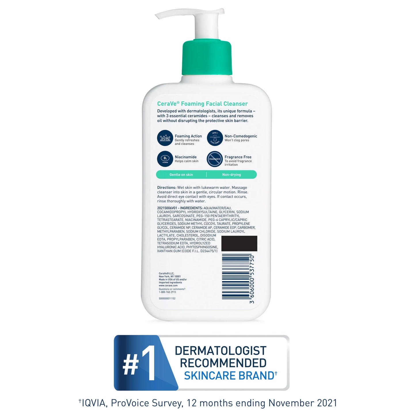 Foaming Facial Cleanser, Daily Face Wash for Normal to Oily Skin, 8 Fl Oz.